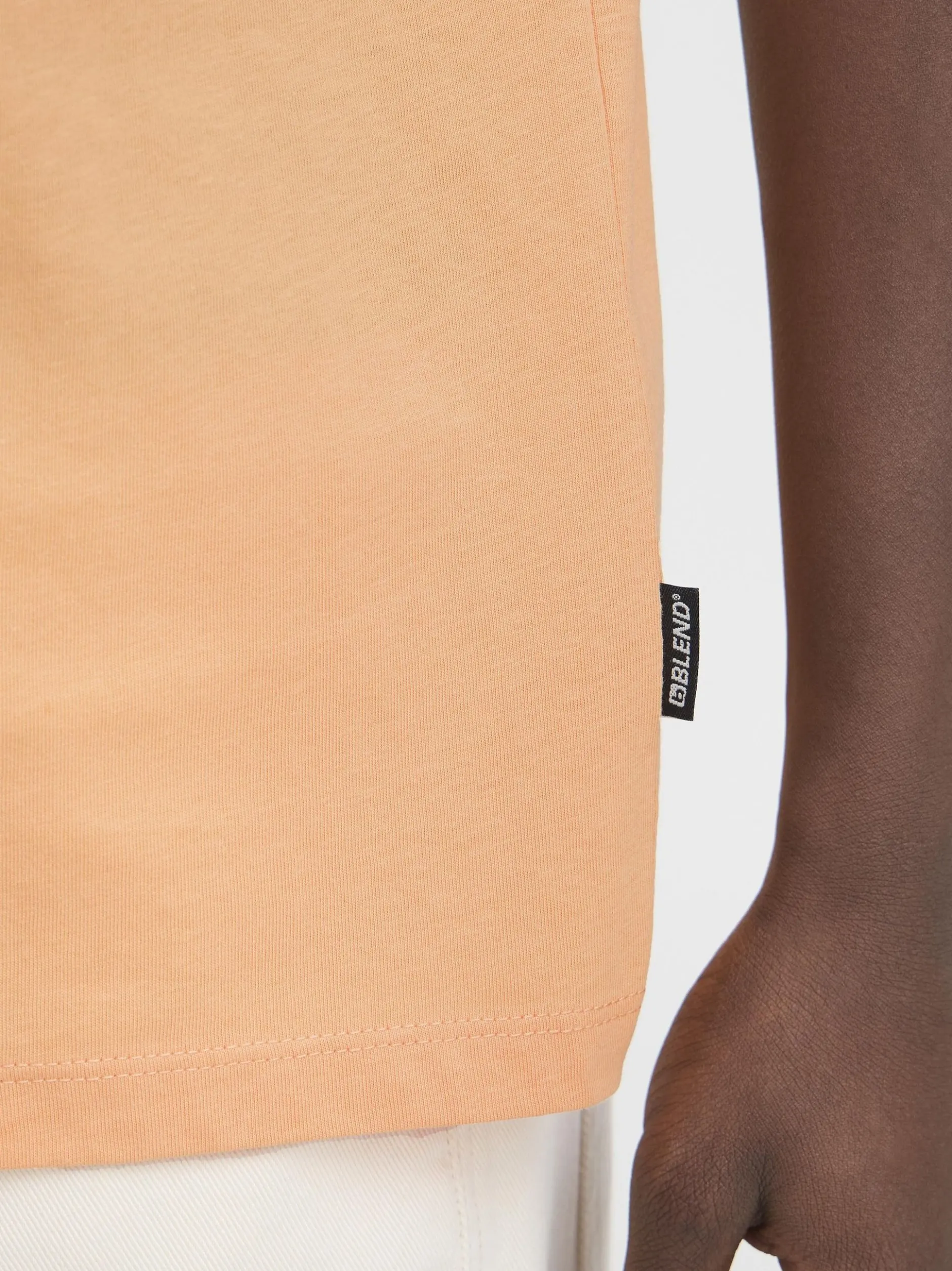 BLEND Herren Rundhalsshirt - BHJens in aprikot