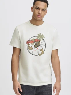 BLEND Herren Rundhalsshirt - BHJerron in weiß