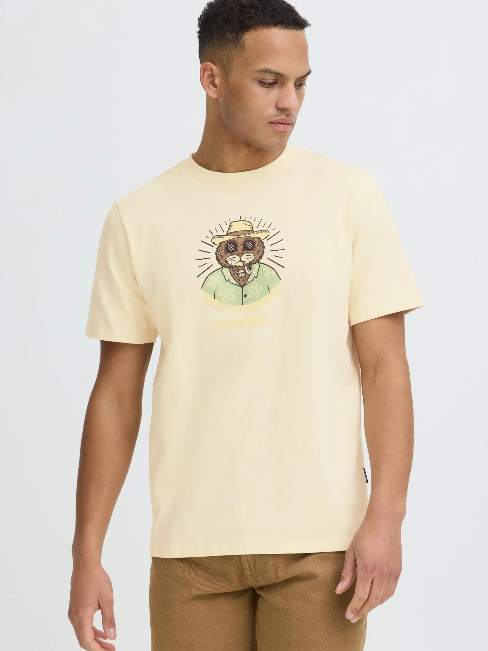 BLEND Herren Rundhalsshirt - BHKarsten in sand