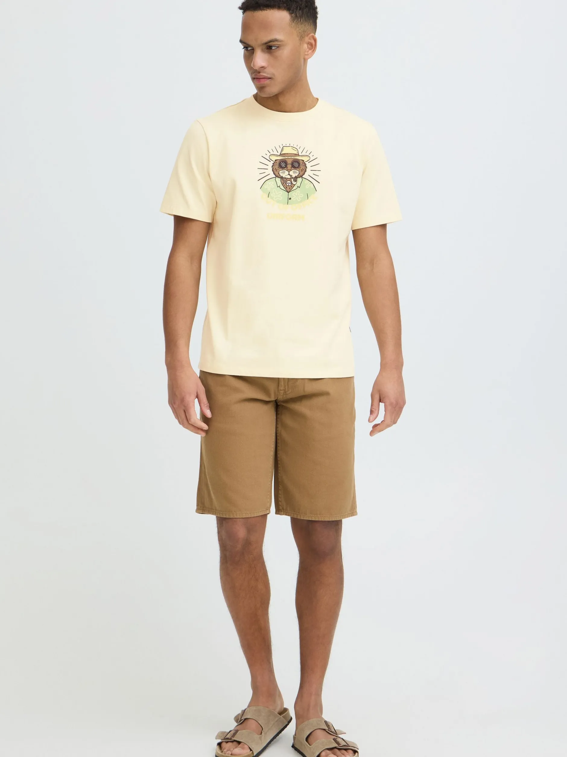 BLEND Herren Rundhalsshirt - BHKarsten in sand