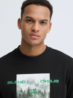 BLEND Herren Rundhalsshirt - BHKean in schwarz