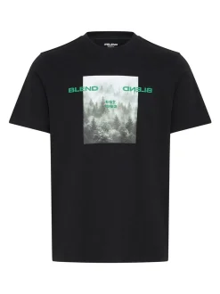 BLEND Herren Rundhalsshirt - BHKean in schwarz