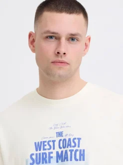 BLEND Herren Rundhalsshirt - BHKyros Graphic in weiß