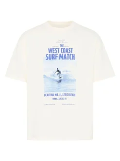 BLEND Herren Rundhalsshirt - BHKyros Graphic in weiß