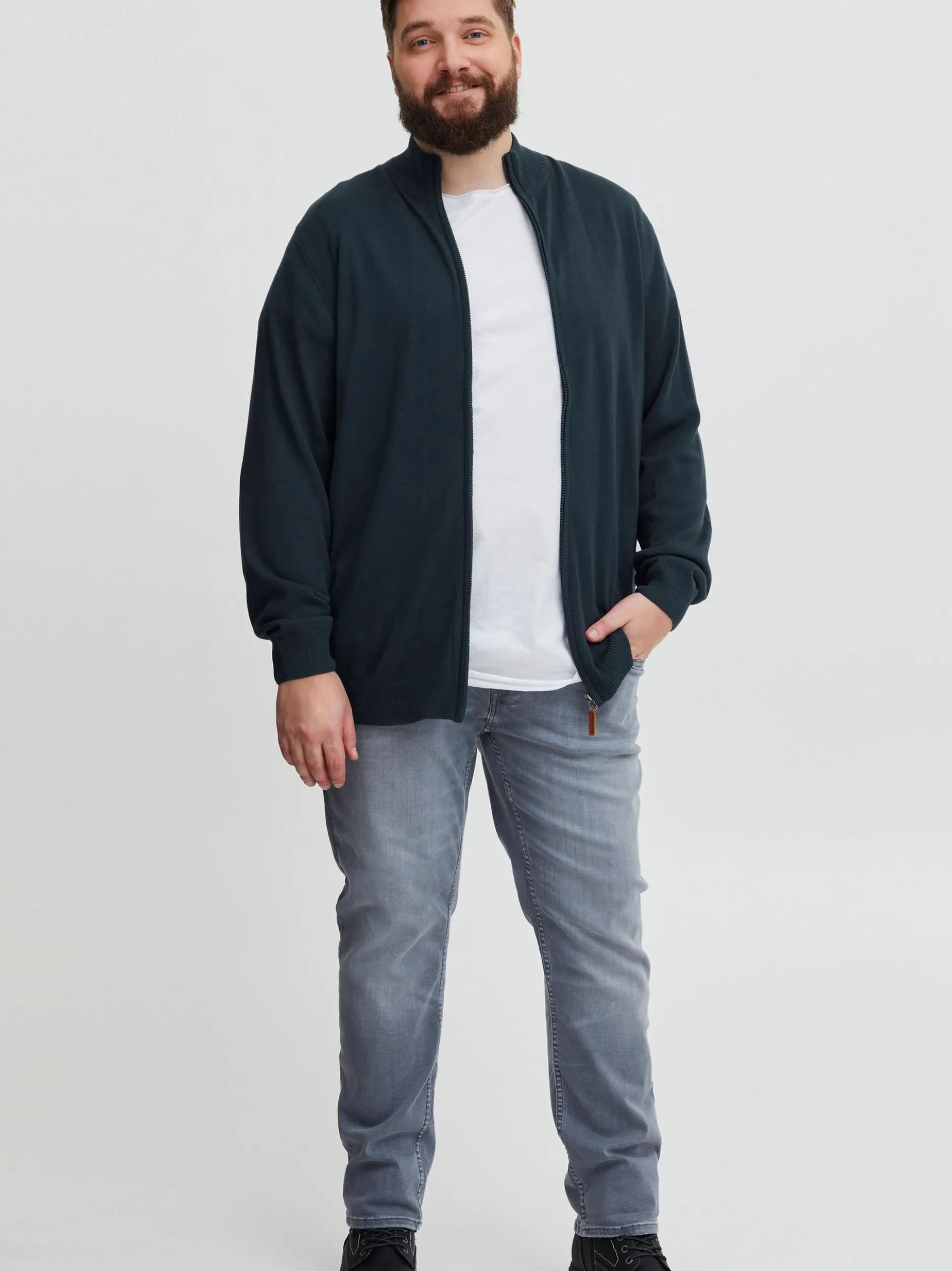 BLEND Herren Strickjacke - BHNorman Big & Tall in blau