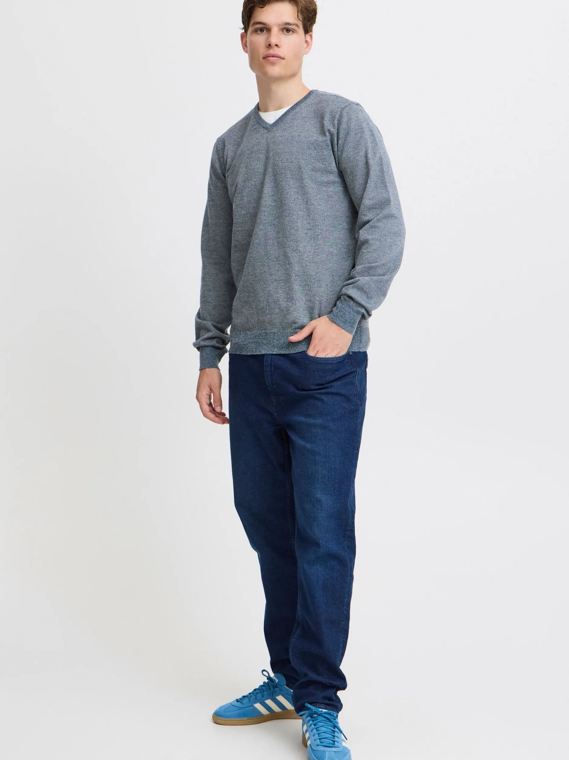 BLEND Herren Strickpullover - BHBruton in blau