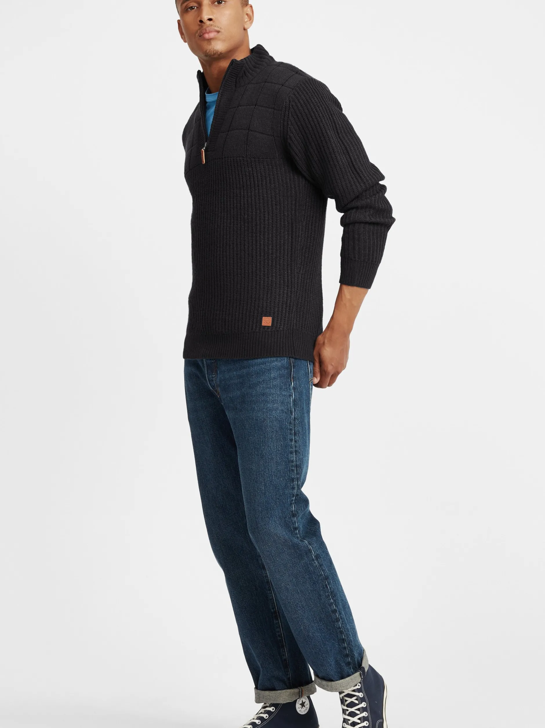 BLEND Herren Strickpullover - BHOstuta in schwarz