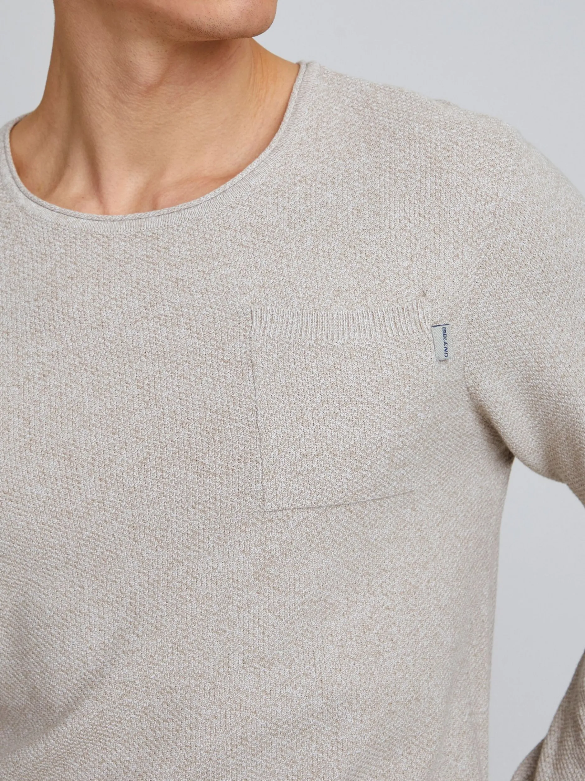 BLEND Herren Strickpullover - bhpullover in beige
