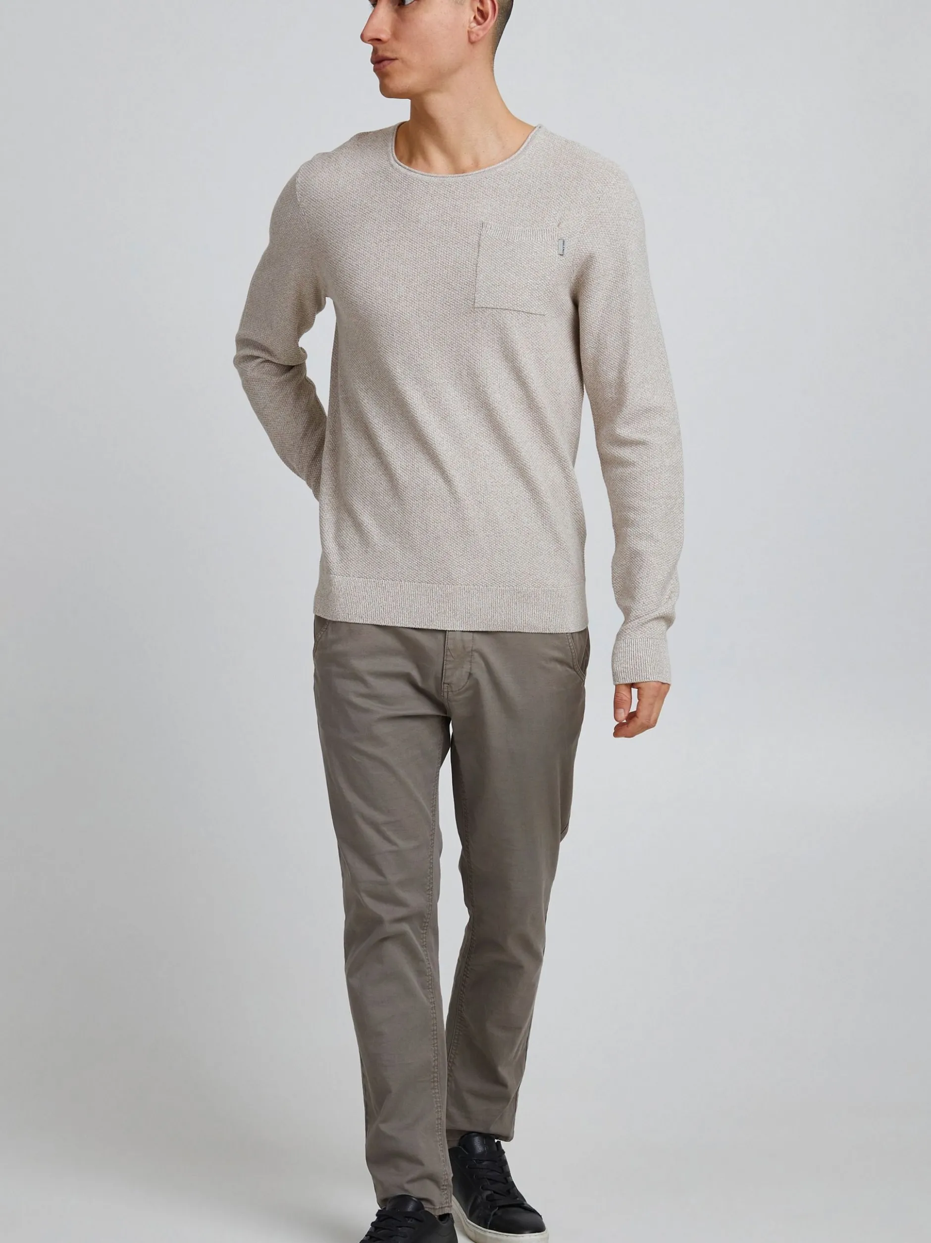 BLEND Herren Strickpullover - bhpullover in beige
