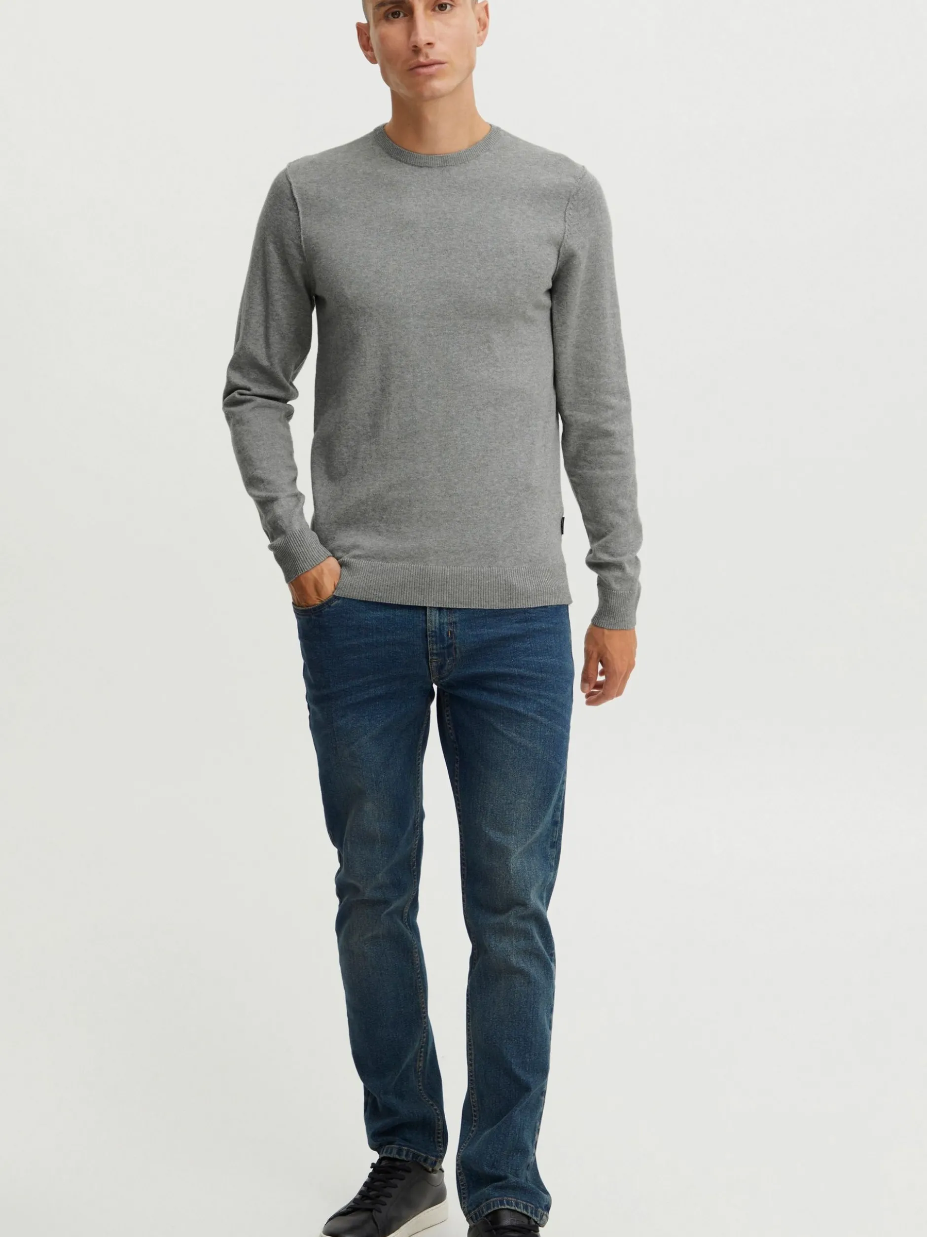 BLEND Herren Strickpullover - BHPullover in grau
