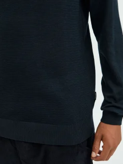 BLEND Herren Strickpullover in schwarz