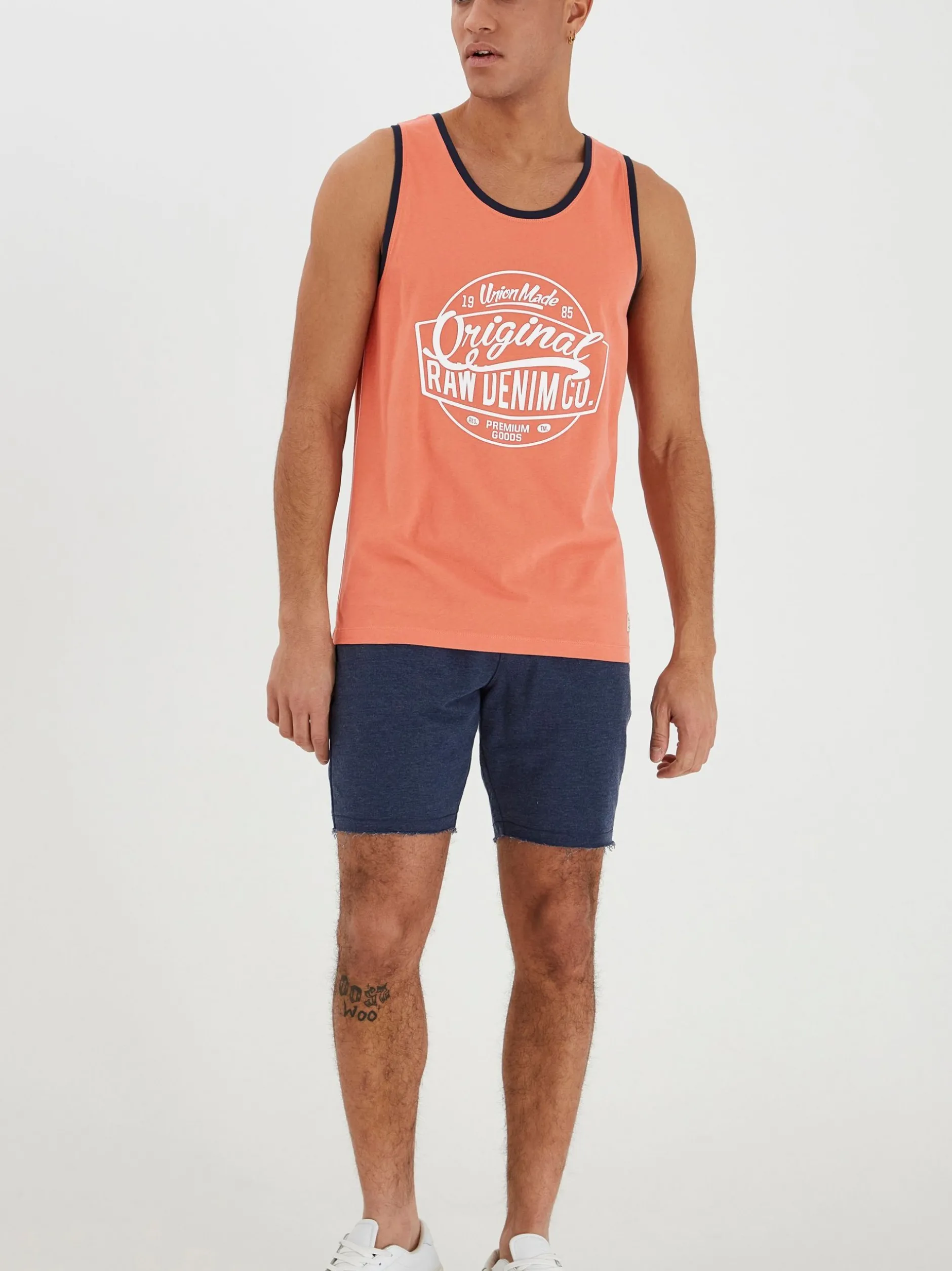 BLEND Herren Tanktop - BHWalex in aprikot