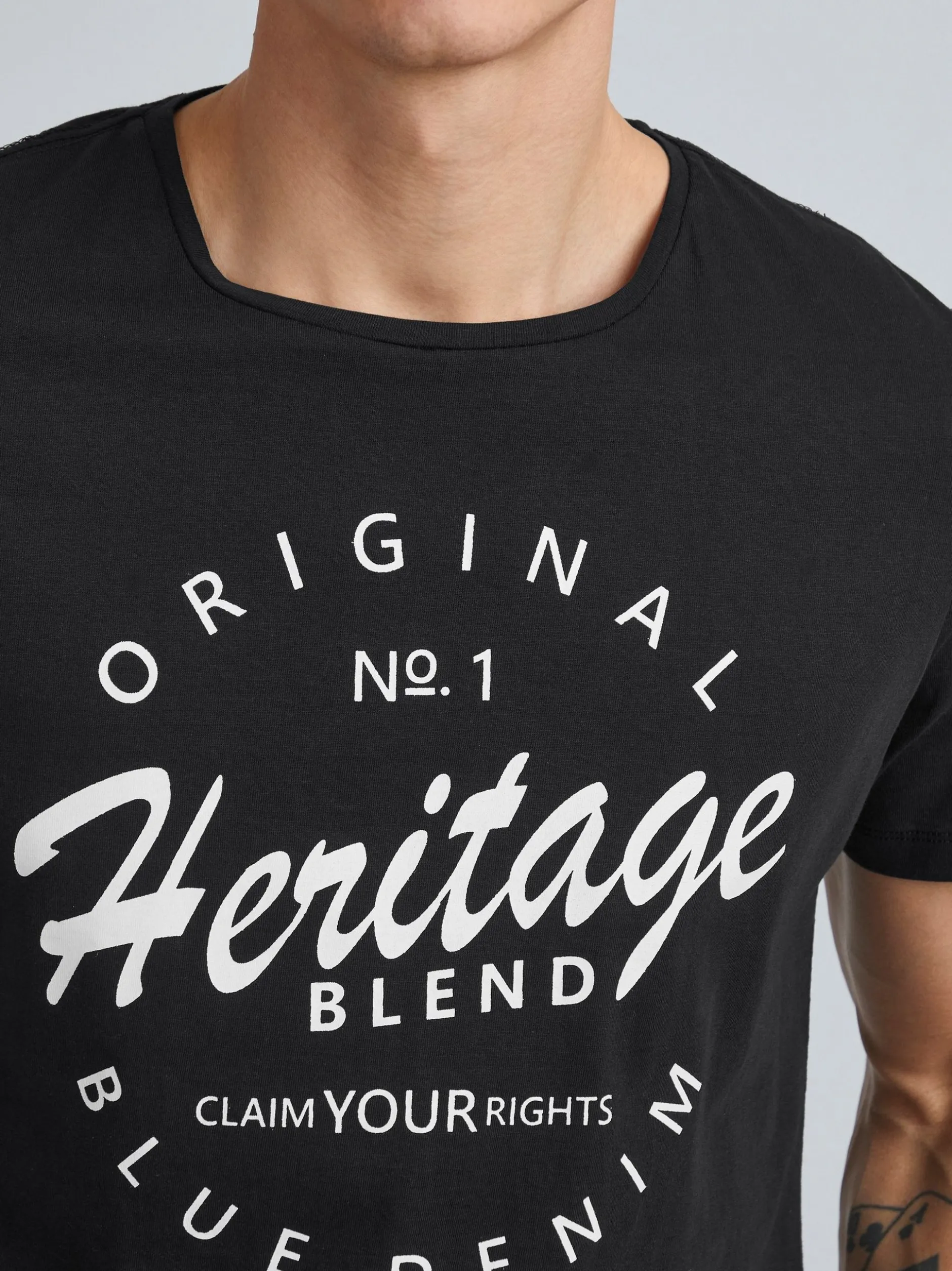 BLEND Herren T-Shirt - BHAbraham in schwarz