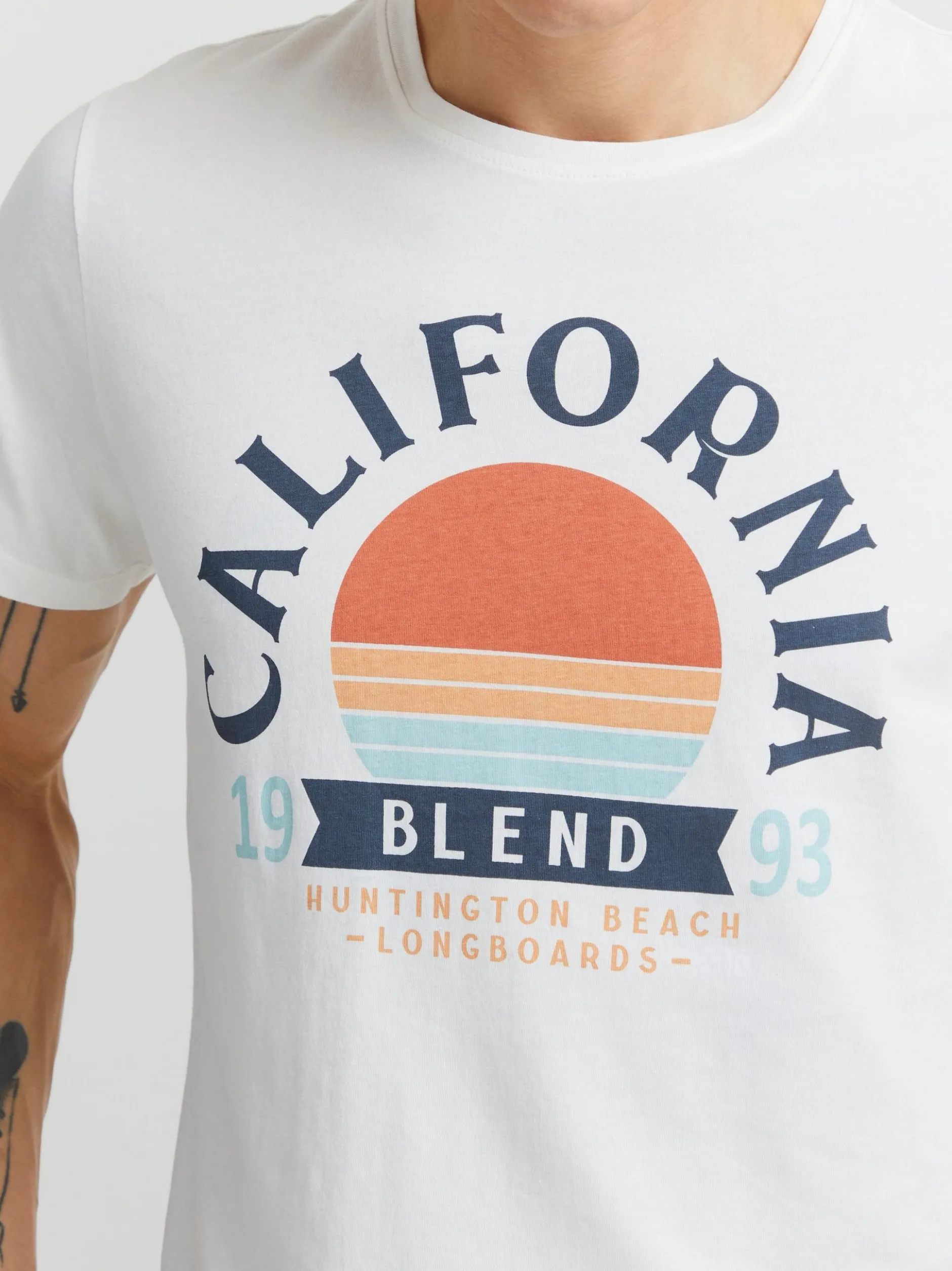 BLEND Herren T-Shirt - BHOrtwin in weiß