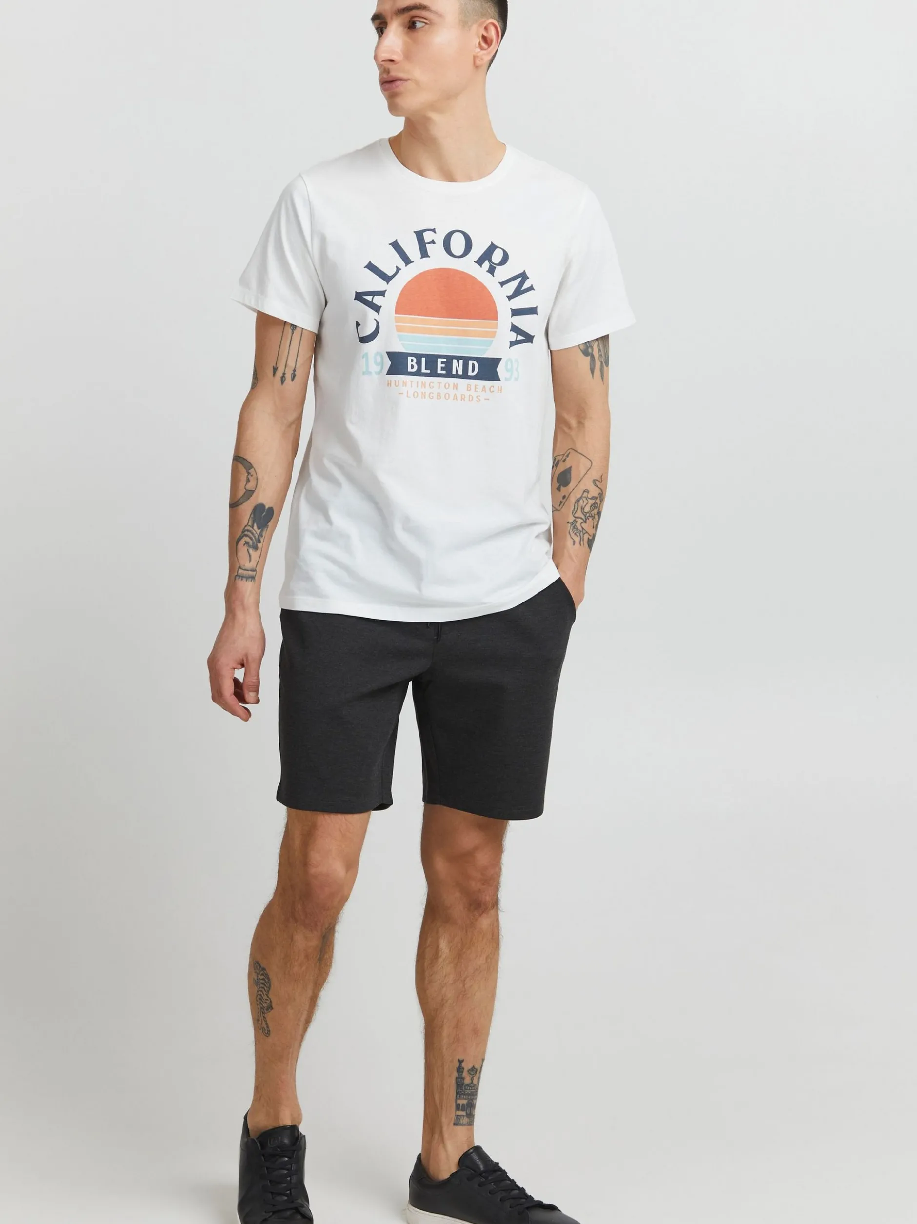 BLEND Herren T-Shirt - BHOrtwin in weiß