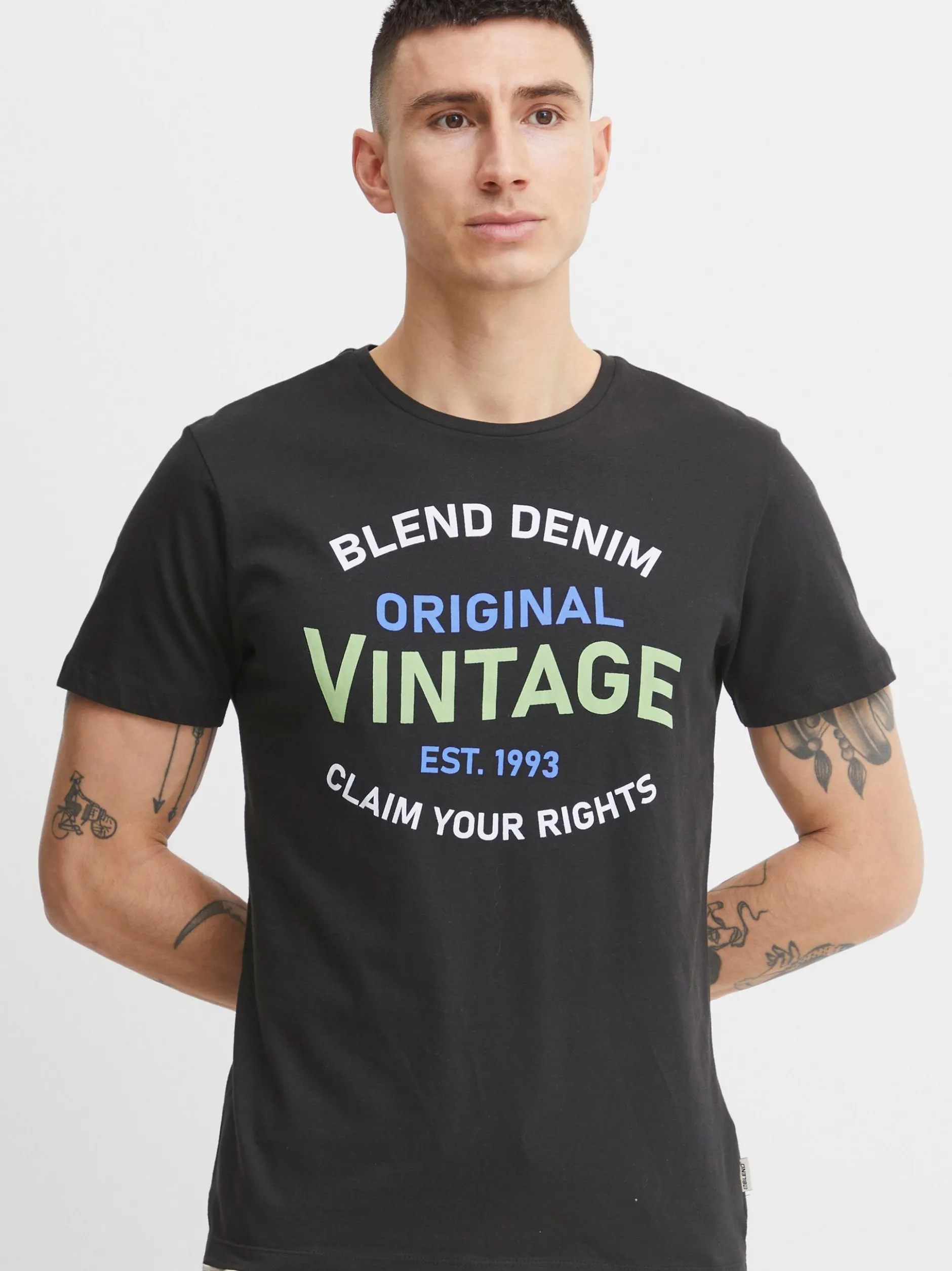 BLEND Herren T-Shirt - BHTee 3er-Pack in grün