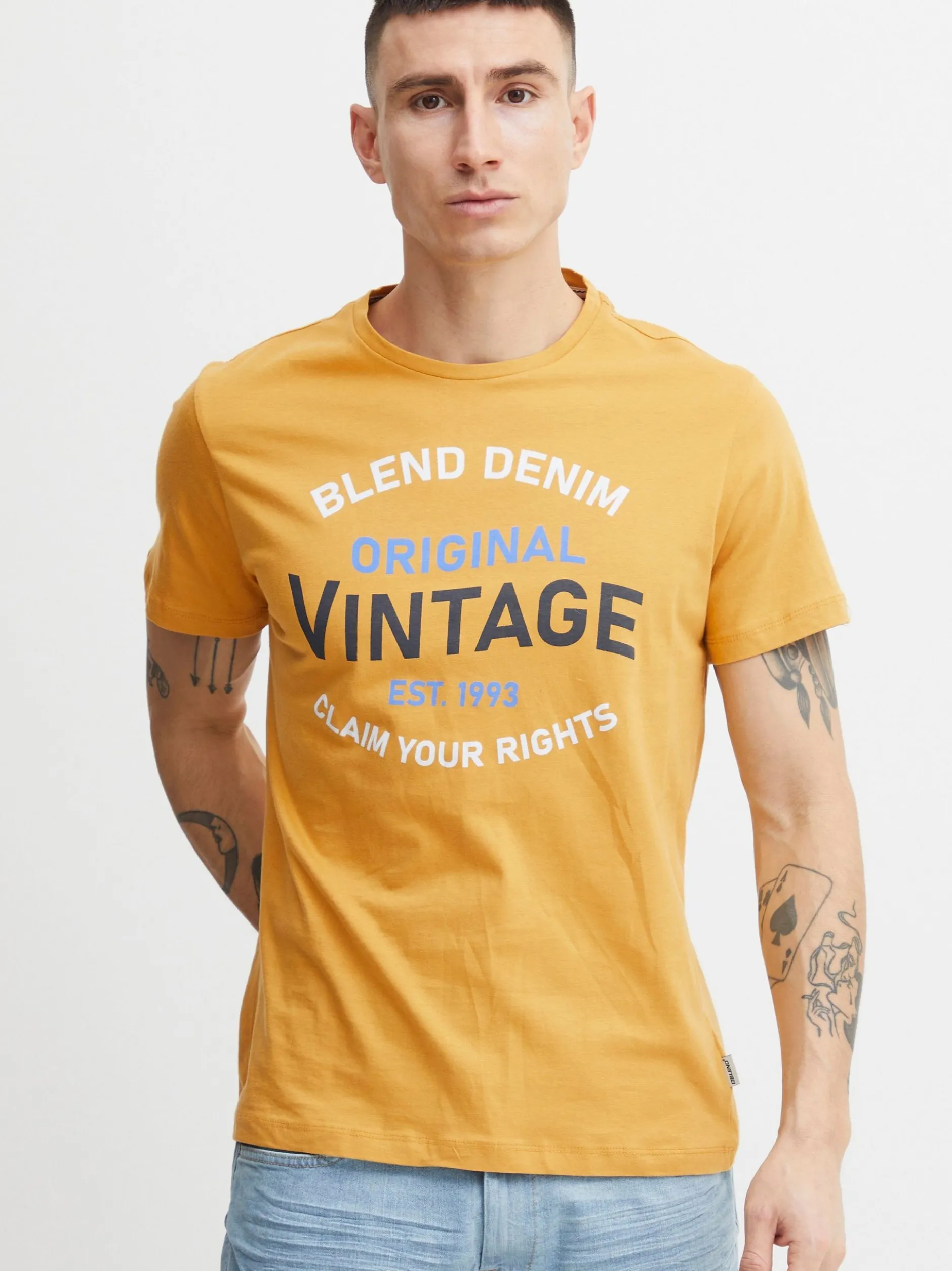 BLEND Herren T-Shirt - BHTee 3er-Pack in grün