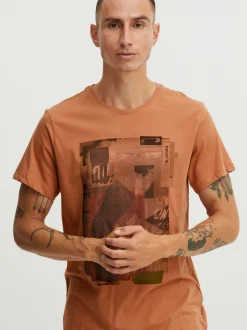 BLEND Herren T-Shirt BHTee in rot - Ausschnitt: Rundhals