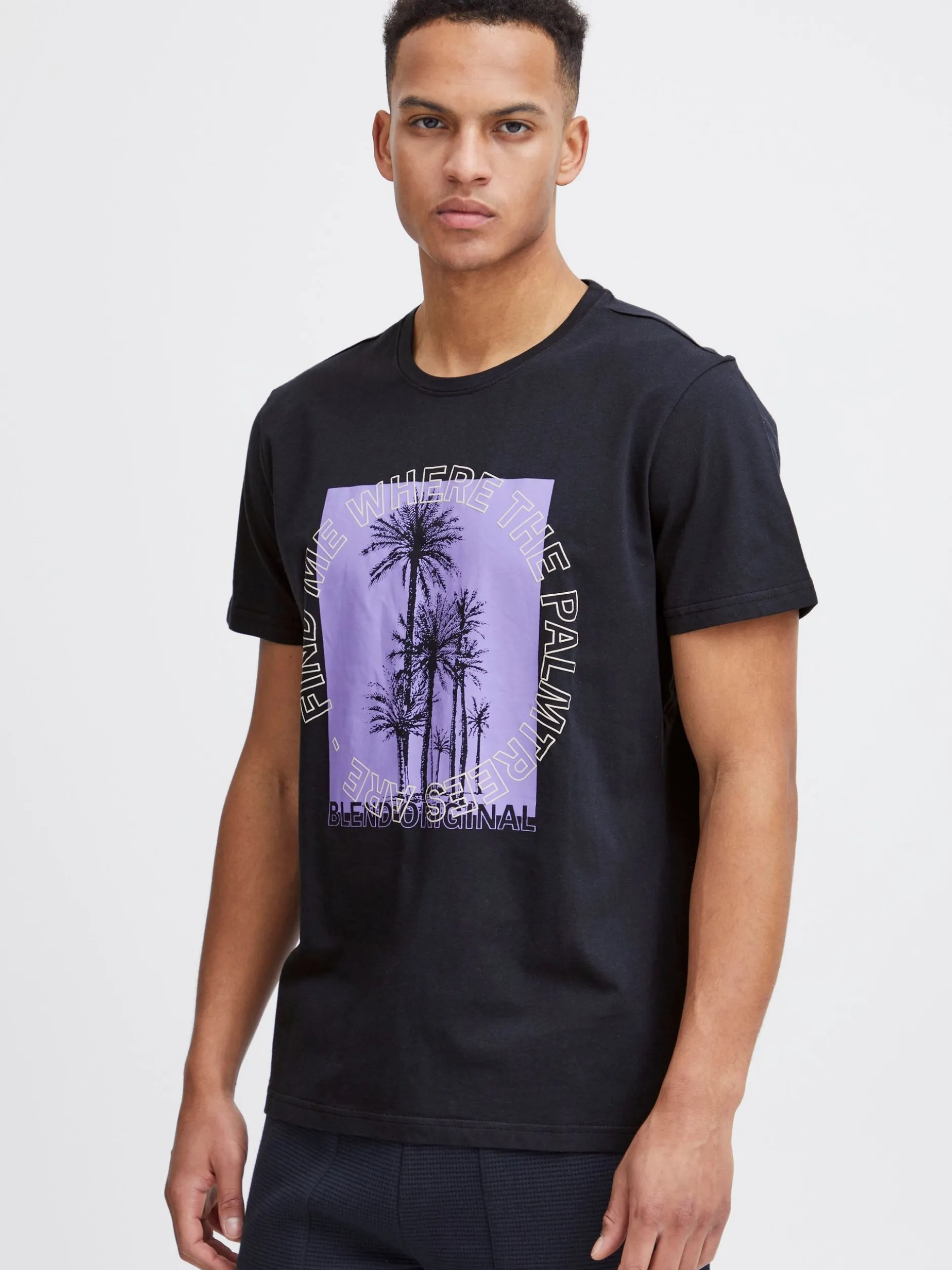 BLEND Herren T-Shirt - BHTee in schwarz