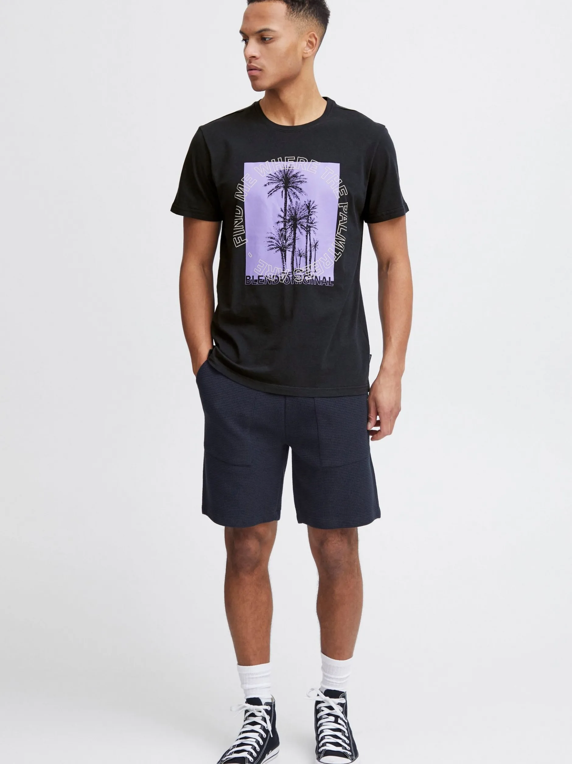 BLEND Herren T-Shirt - BHTee in schwarz