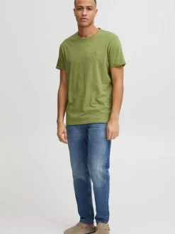 BLEND Herren T-Shirt in grün - Ausschnitt: Rundhals