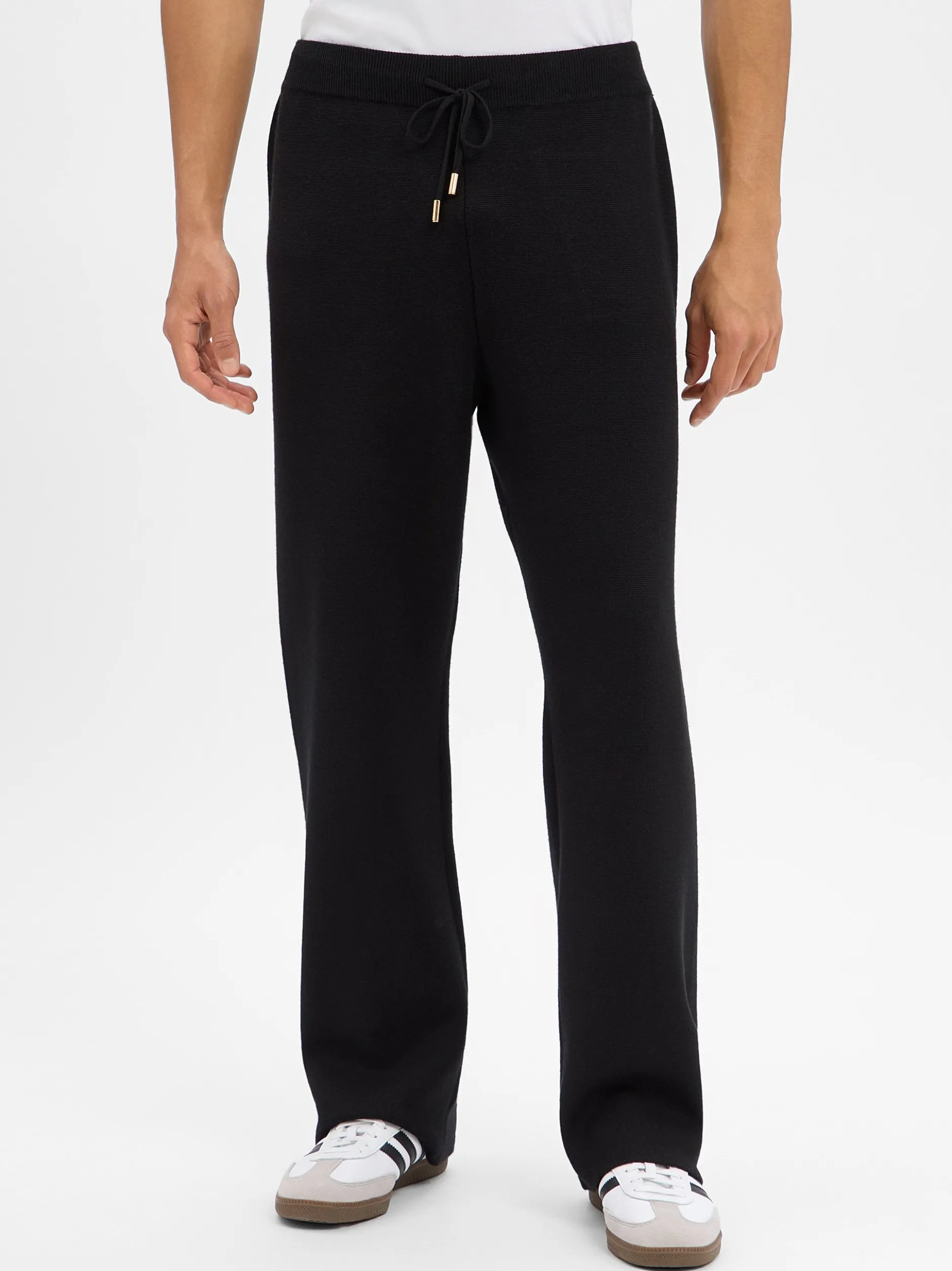 BLKVIS Herren Strickhose mit Woll-Anteil in schwarz