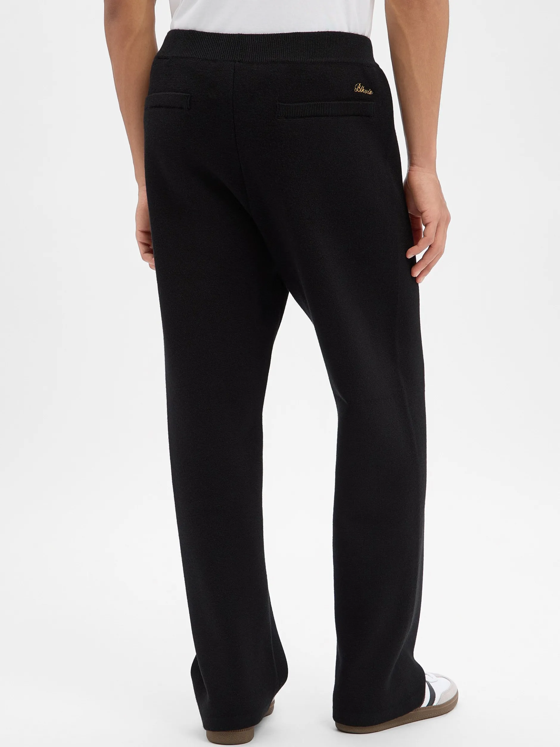 BLKVIS Herren Strickhose mit Woll-Anteil in schwarz