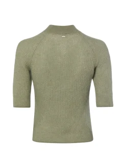 BOSS Damen Strickshirt - Fewe in schilf - Ärmel: Halbarm
