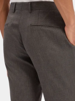 BOSS Herren Baukasten-Hose mit Schurwoll-Anteil - H-Leon-MM-C-NF in schlamm