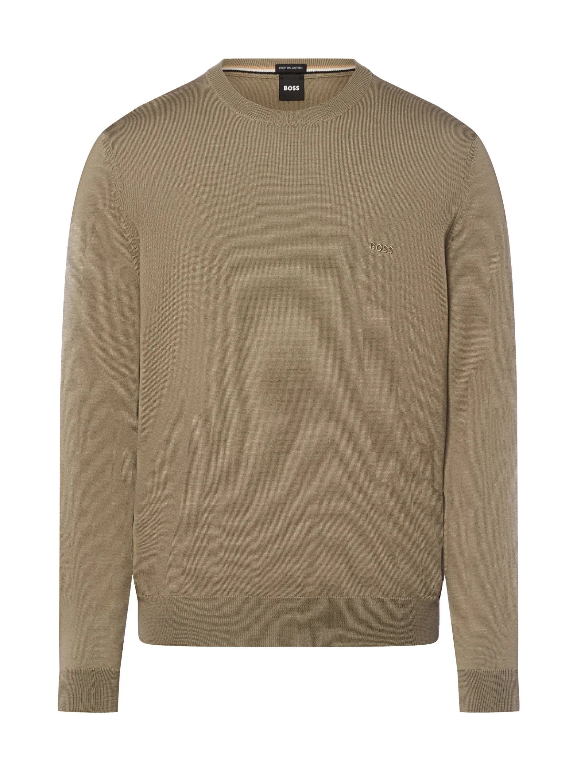 BOSS Herren Schurwoll-Pullover - Botto in schilf