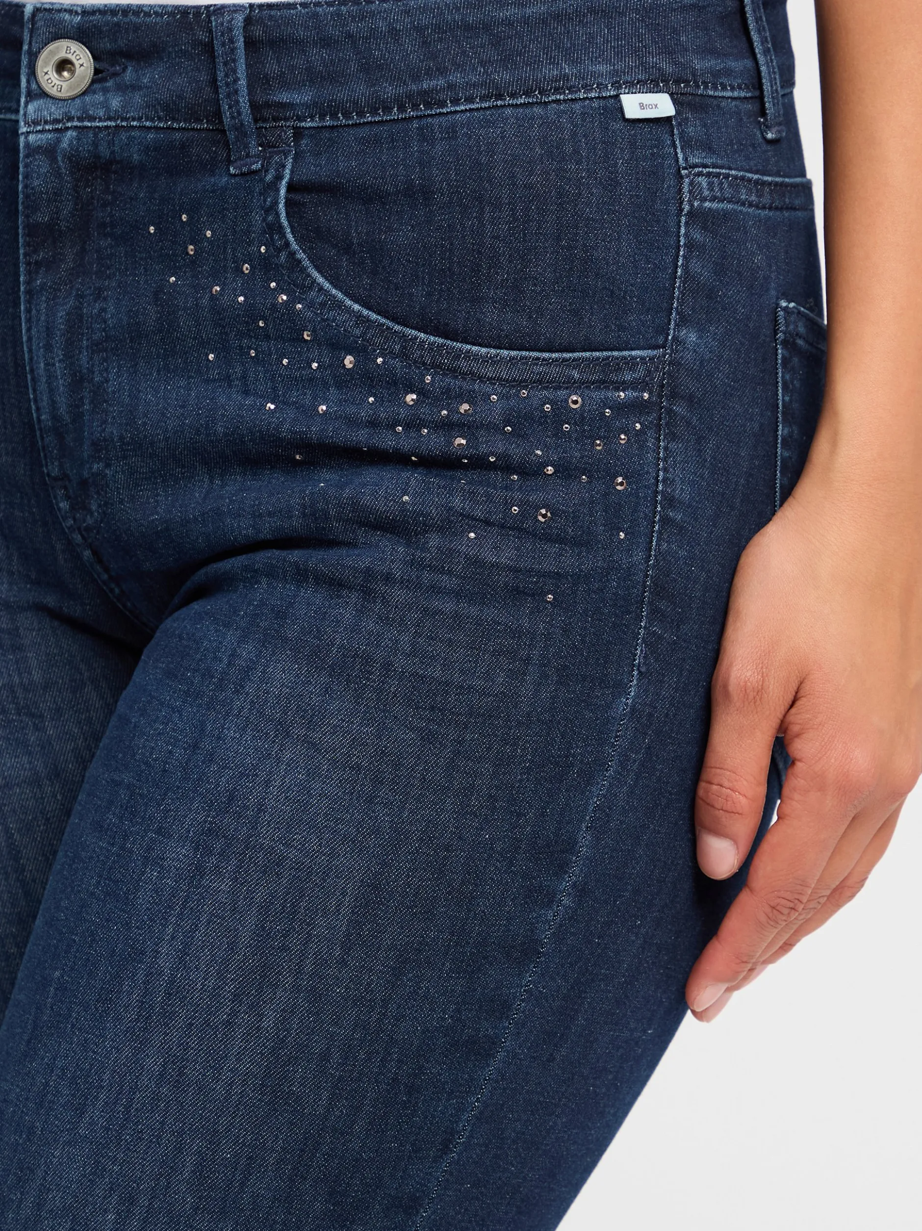 BRAX Damen Caprijeans - Shakira in dark stone