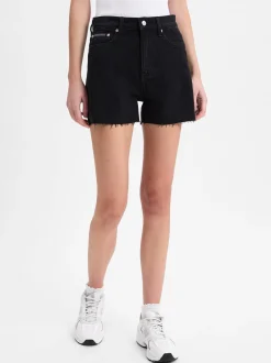 Calvin Klein Jeans Damen Jeansshorts in schwarz