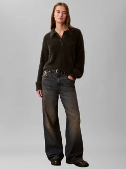 Calvin Klein Jeans Damen Strickpullover in anthrazit