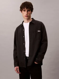Calvin Klein Jeans Herren Jeanshemd in schwarz