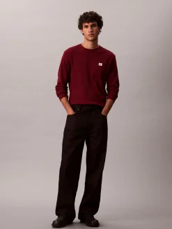 Calvin Klein Jeans Herren Langarmshirt in bordeaux