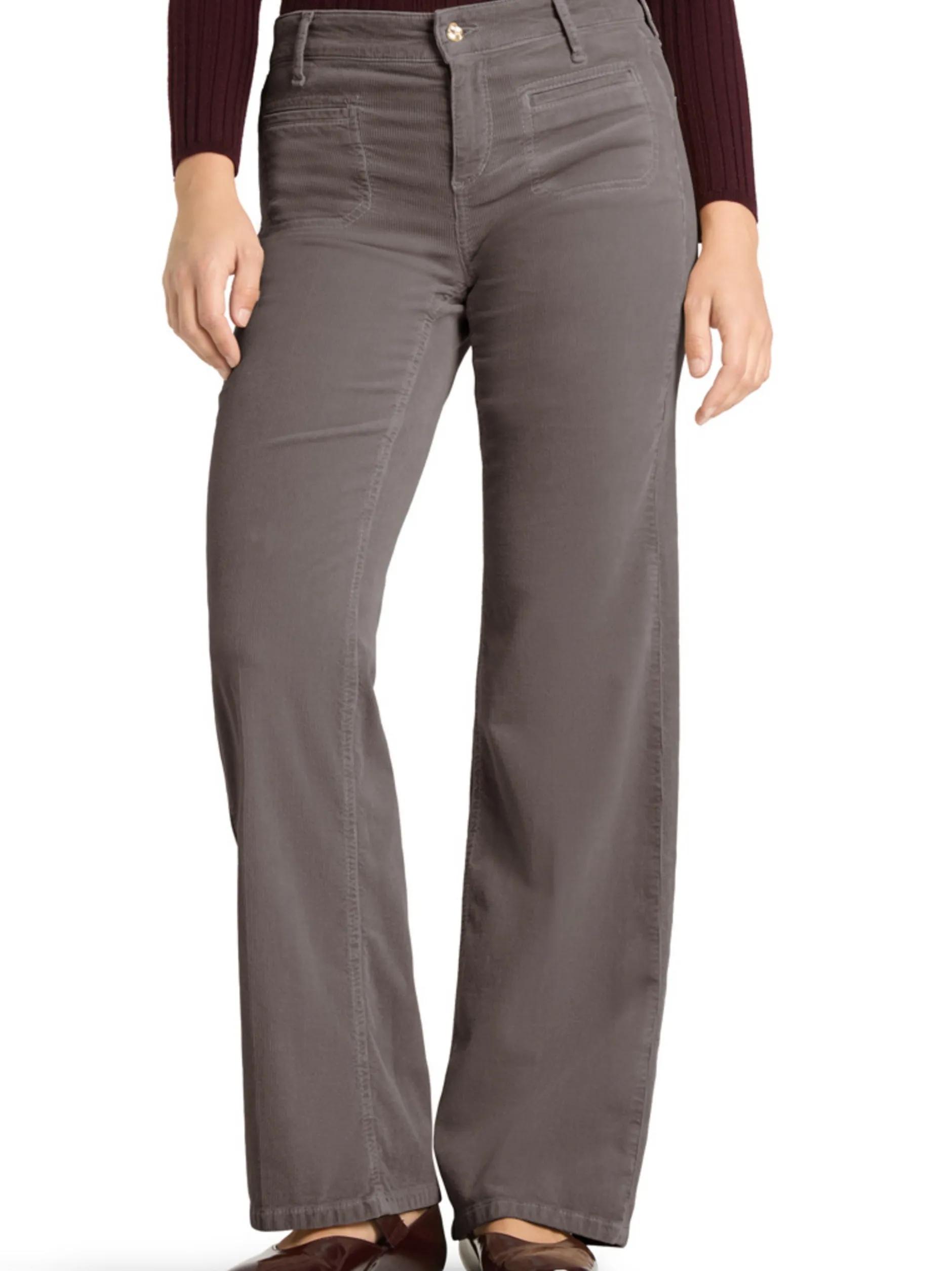 Cambio Damen Cordhose - Tess in taupe - Länge: lang