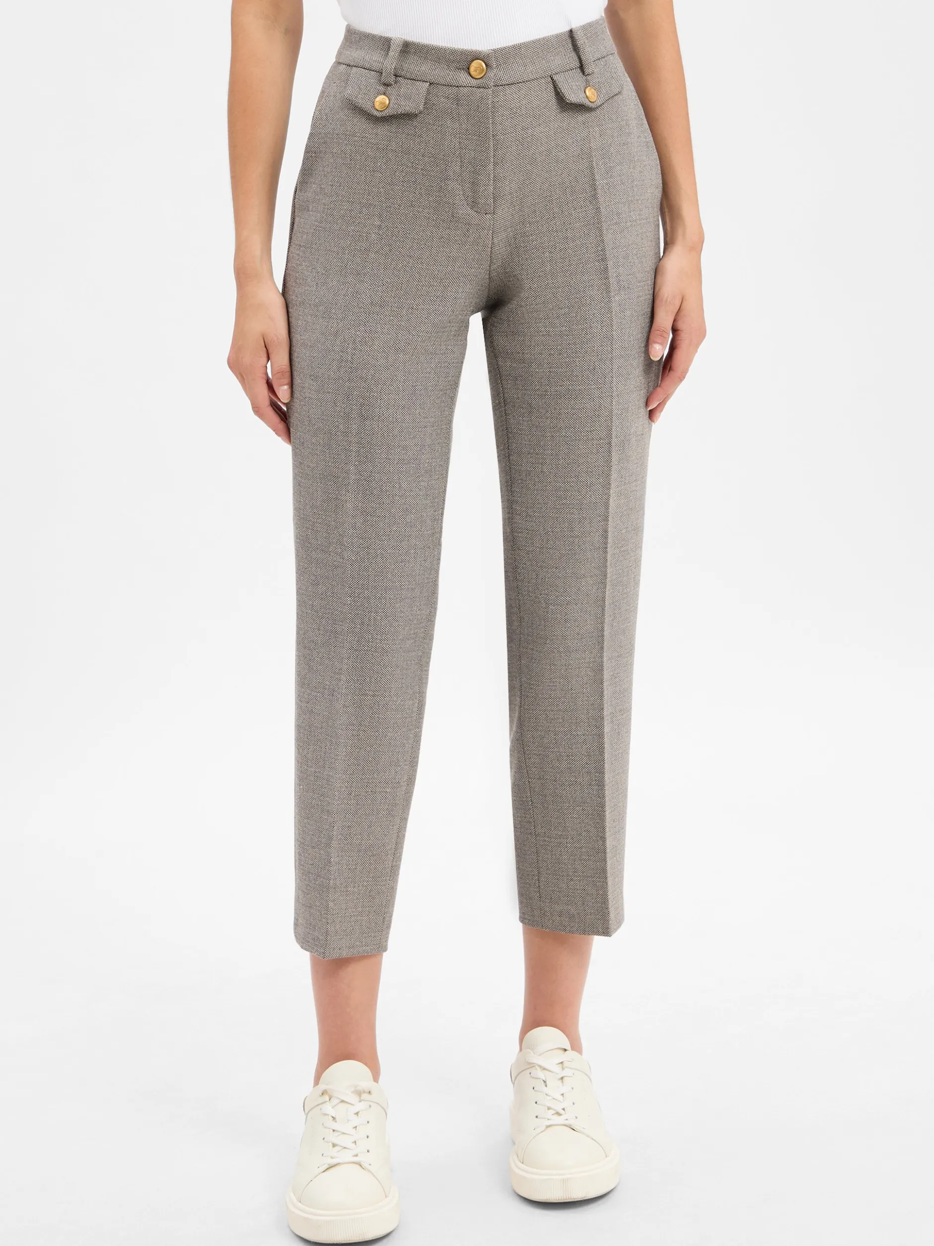 Cambio Damen Hose - Krystal in taupe - Länge: verkürzt