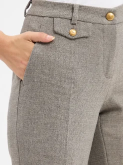Cambio Damen Hose - Krystal in taupe - Länge: verkürzt