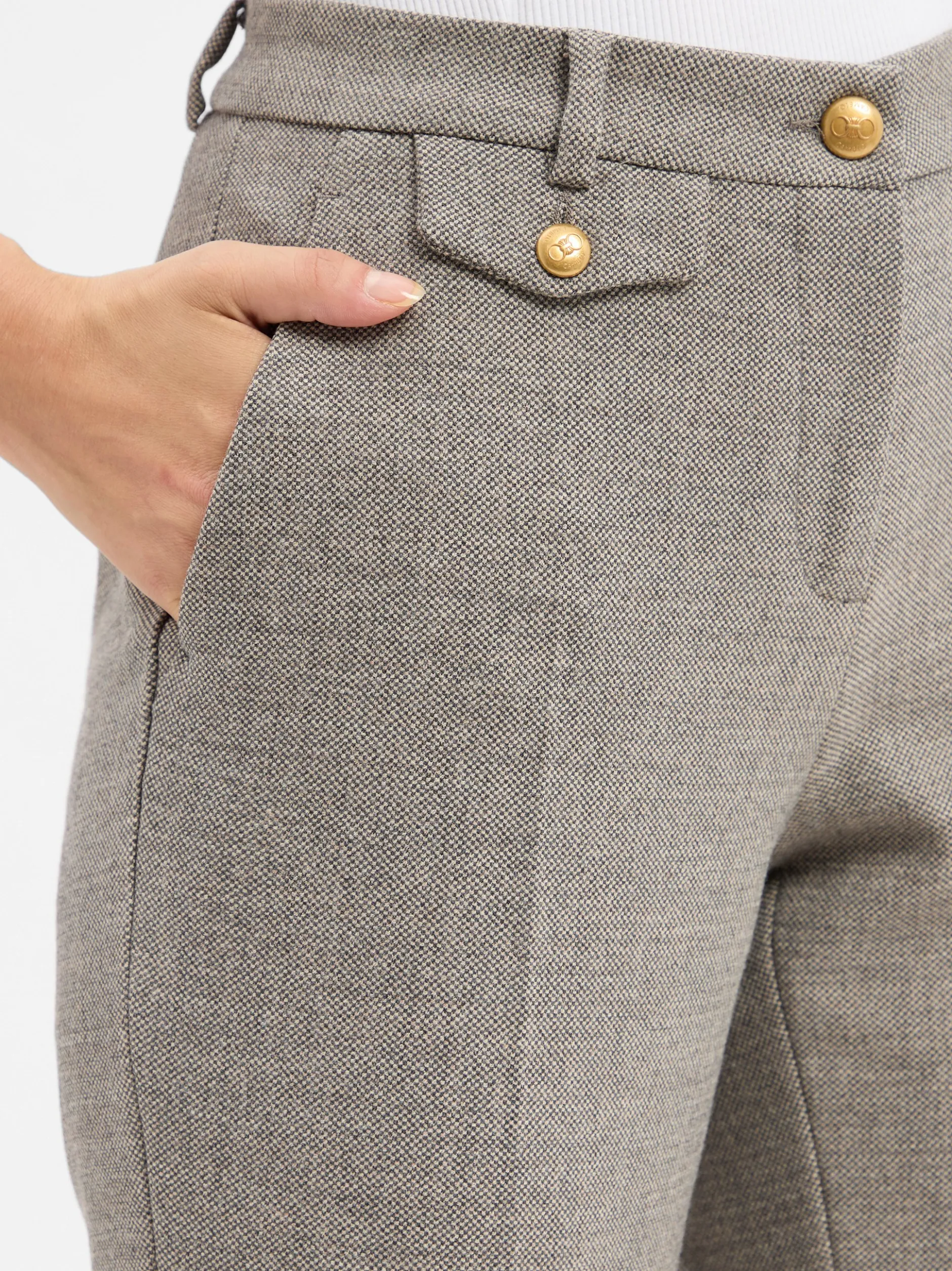 Cambio Damen Hose - Krystal in taupe - Länge: verkürzt