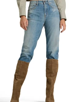 Cambio Damen Jeans - Gini Long in light stone