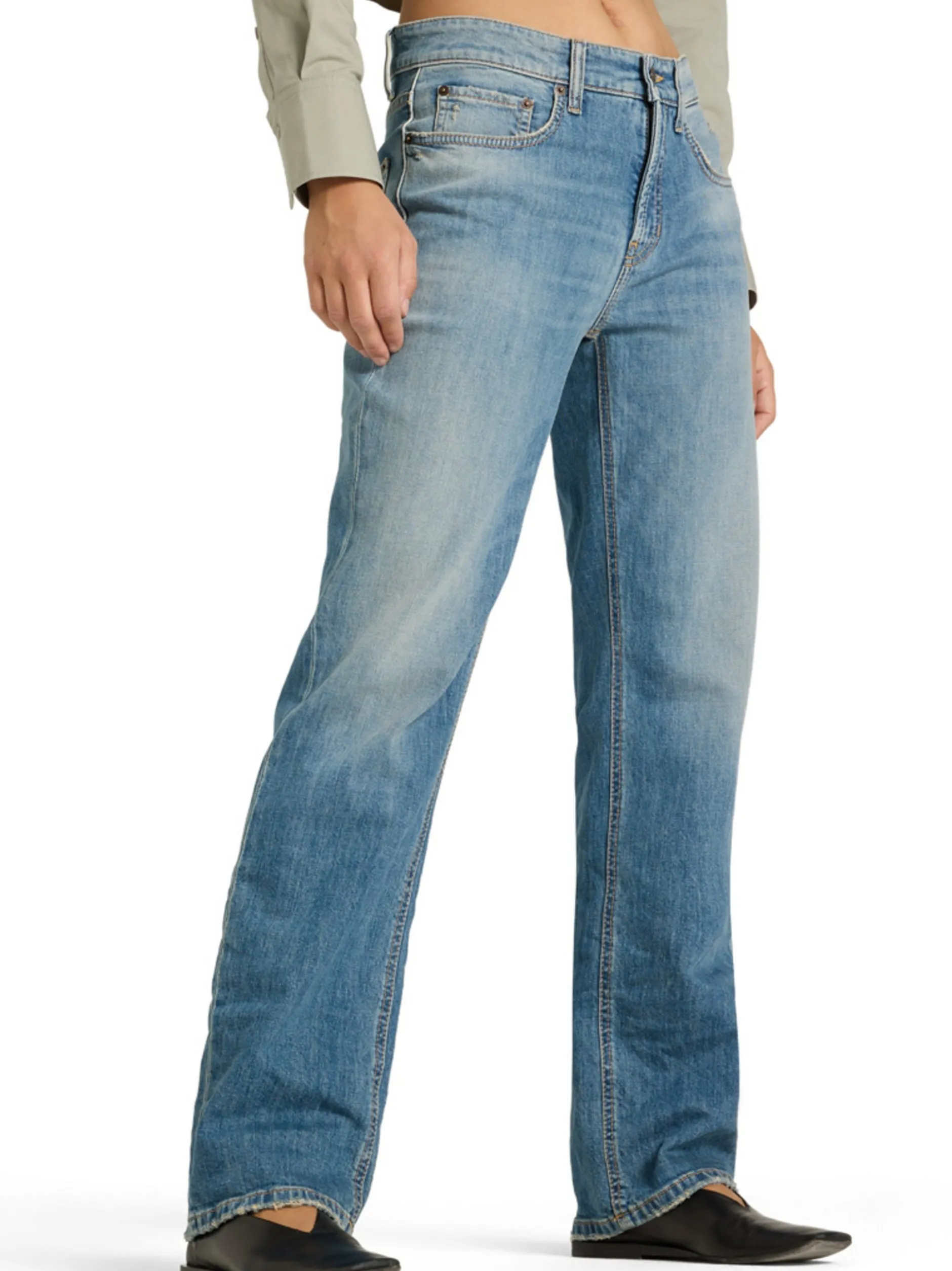 Cambio Damen Jeans - Gini Long in light stone