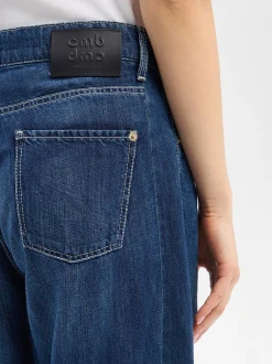 Cambio Damen Jeans mit Leinen-Anteil - Palazzo in medium stone