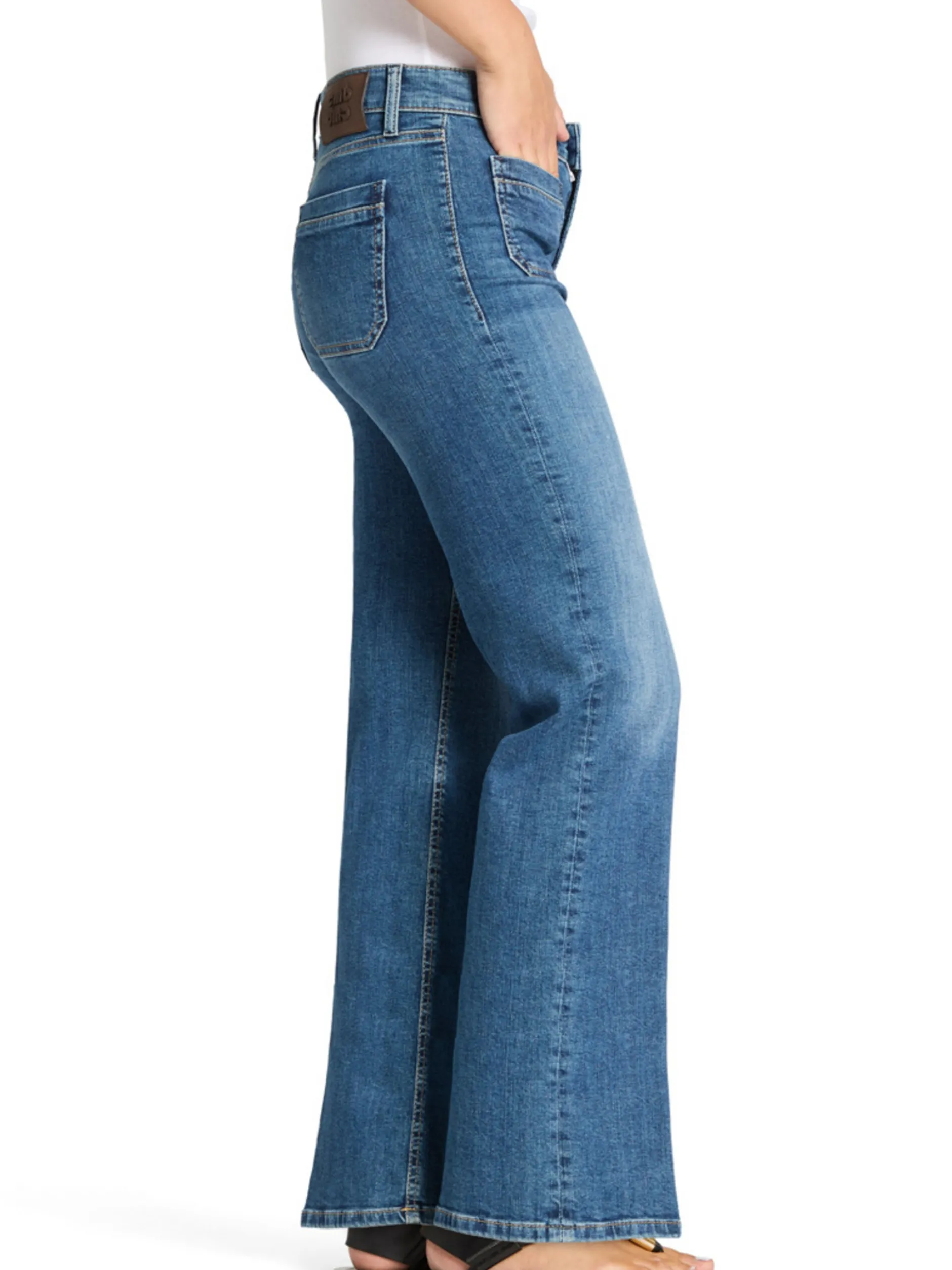 Cambio Damen Jeans - Tess Pocket in medium stone