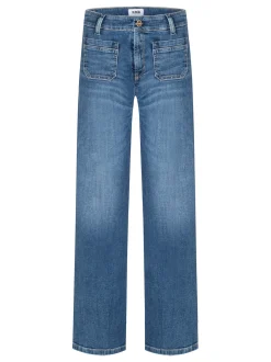 Cambio Damen Jeans - Tess Pocket in medium stone