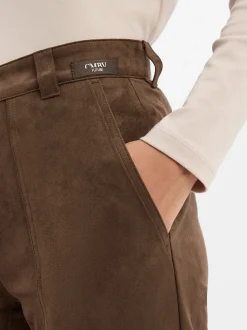 Cambio Damen Kunstlederhose - Kiss in mocca