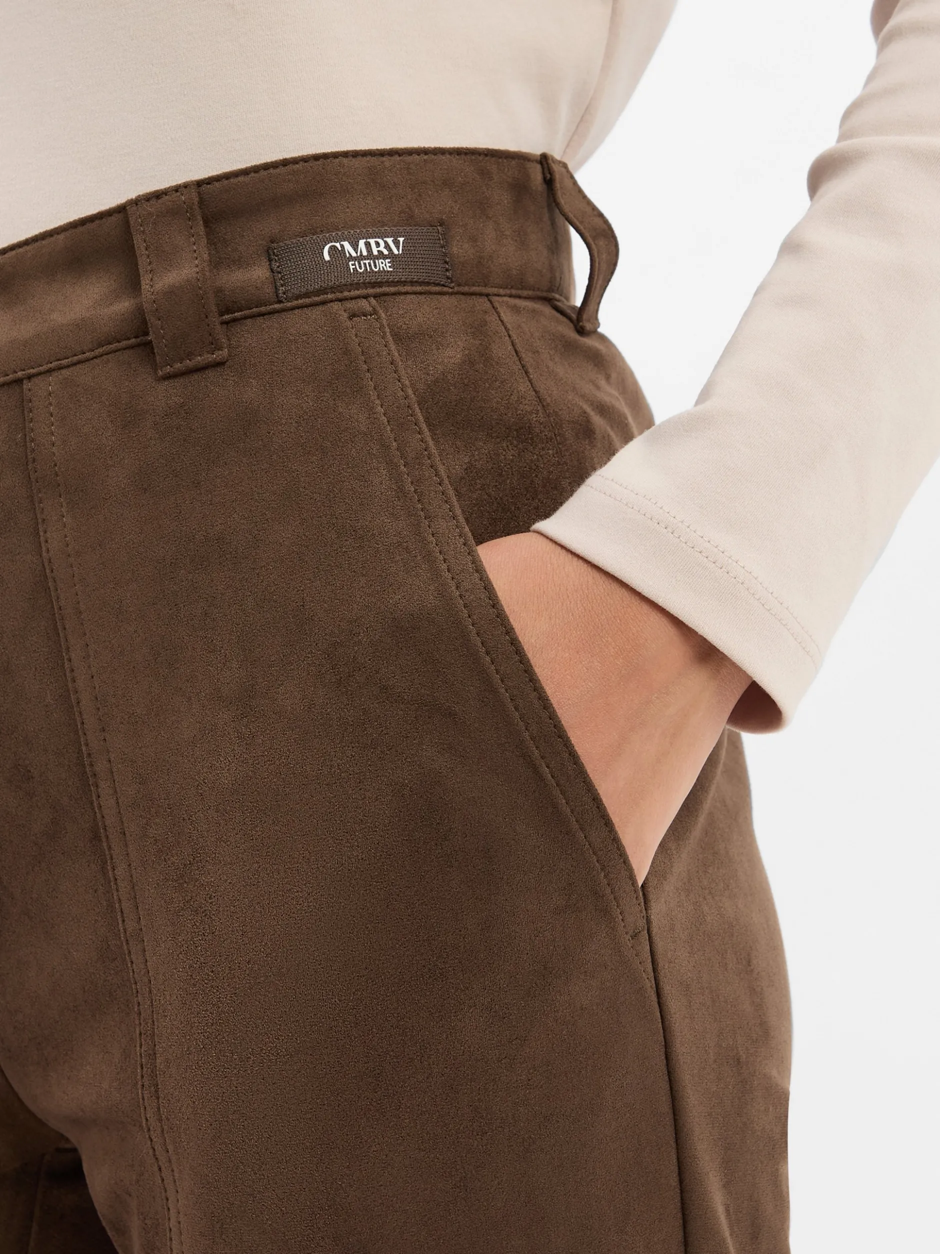 Cambio Damen Kunstlederhose - Kiss in mocca