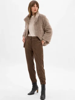 Cambio Damen Kunstlederhose - Kiss in mocca