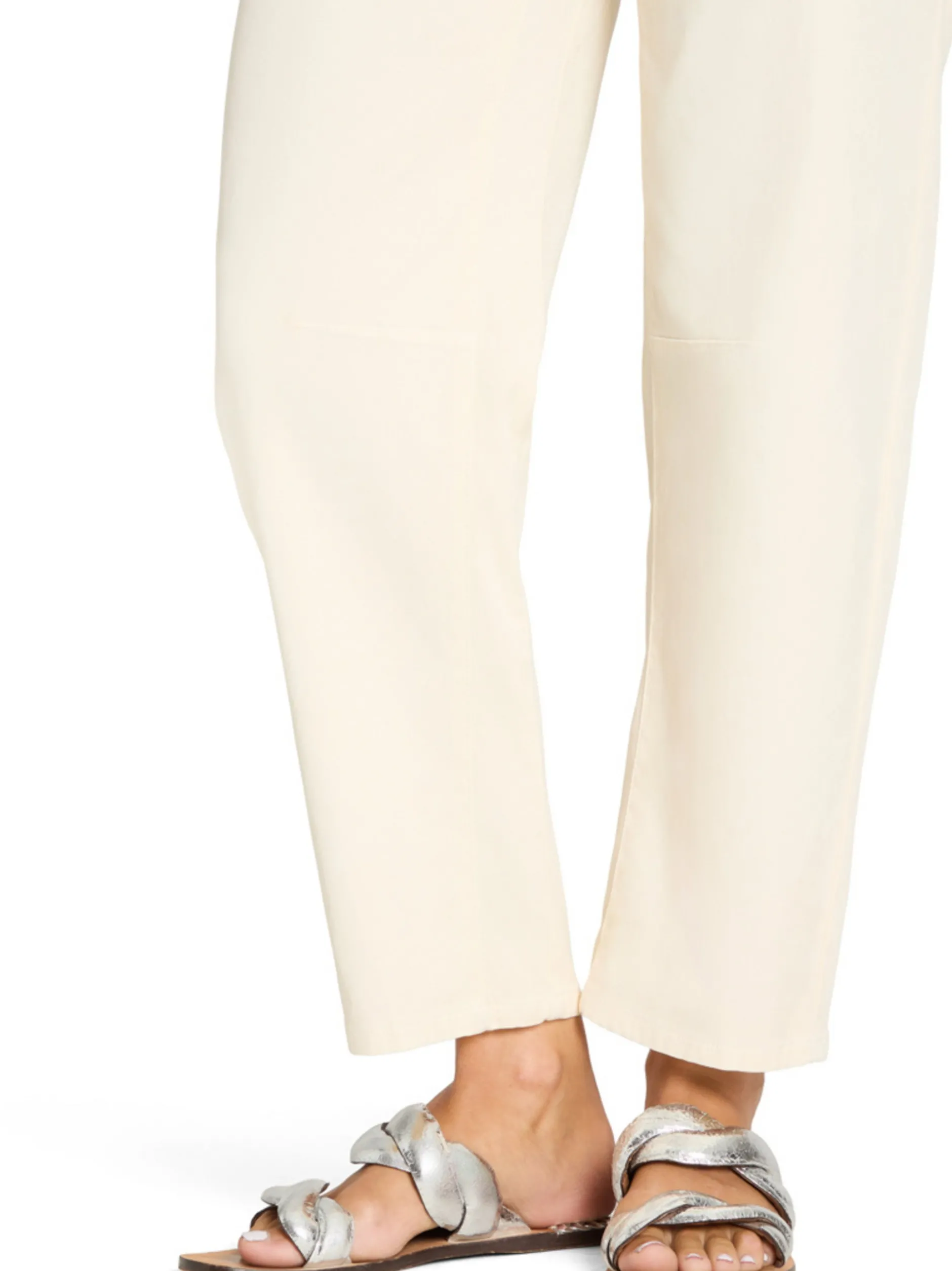 Cambio Damen Stoffhose in beige - Länge: verkürzt
