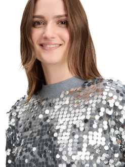Cartoon Amazing Damen Pailletten-Shirt in silber grau