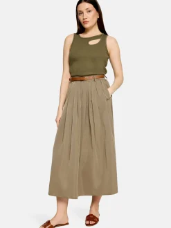 Cartoon Damen A-Linien-Rock in khaki